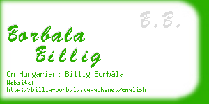 borbala billig business card