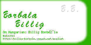 borbala billig business card